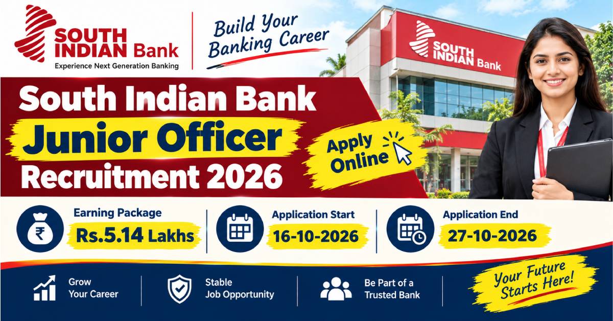 South Indian Bank Junior Officer Recruitment 2026 Apply Online